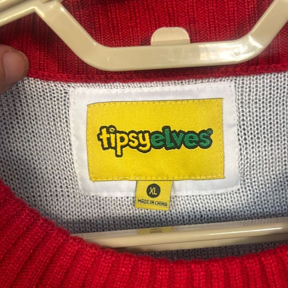 NWT Tipsy Elves Men’s Yellow Snow Ugly Christmas Sweater Santa Peeing XL - Picture 8 of 9